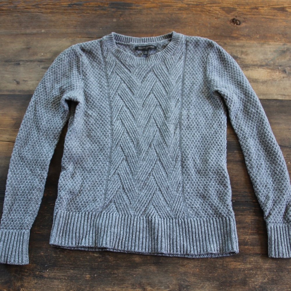Grey Woven Banana Republic Sweater